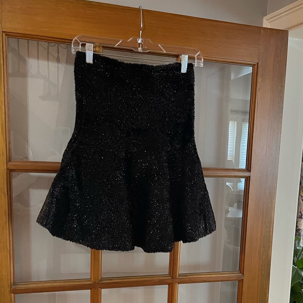 Armani black metallic knit mini skir